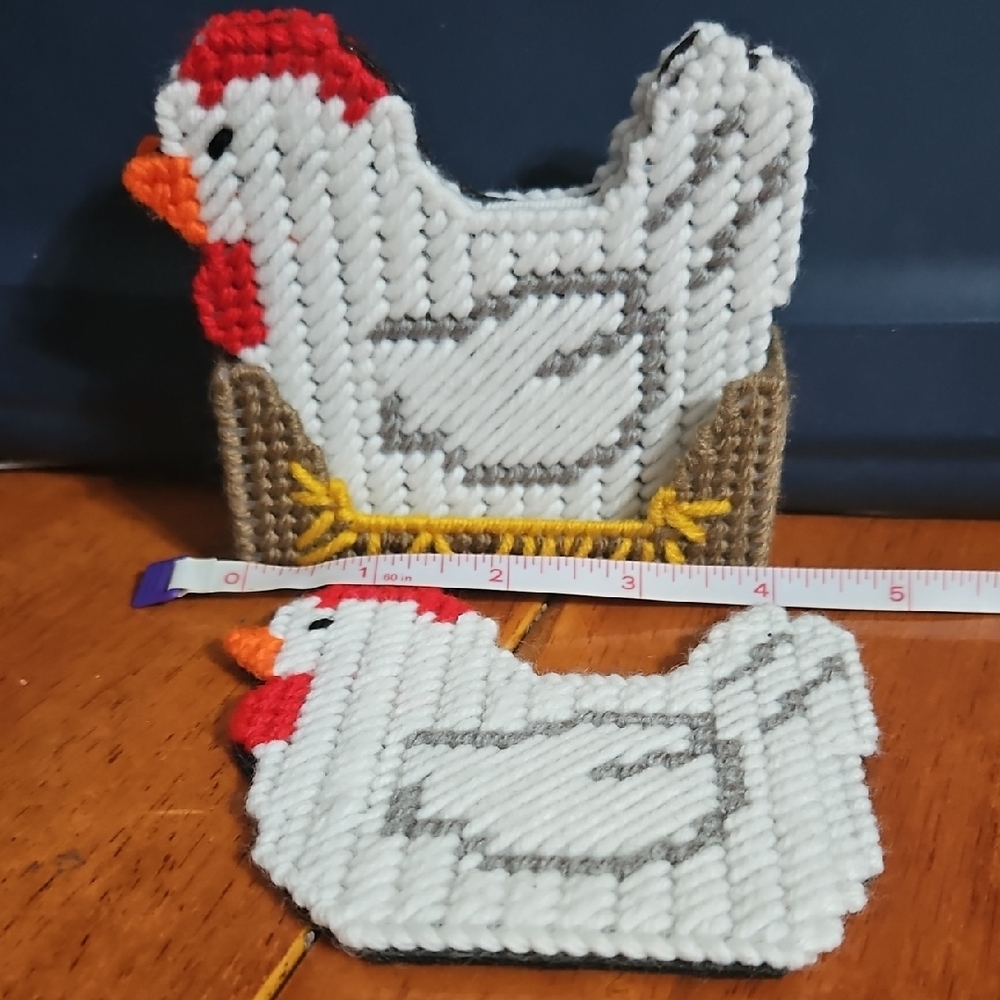 Handcrafted Chicken Coaster Set